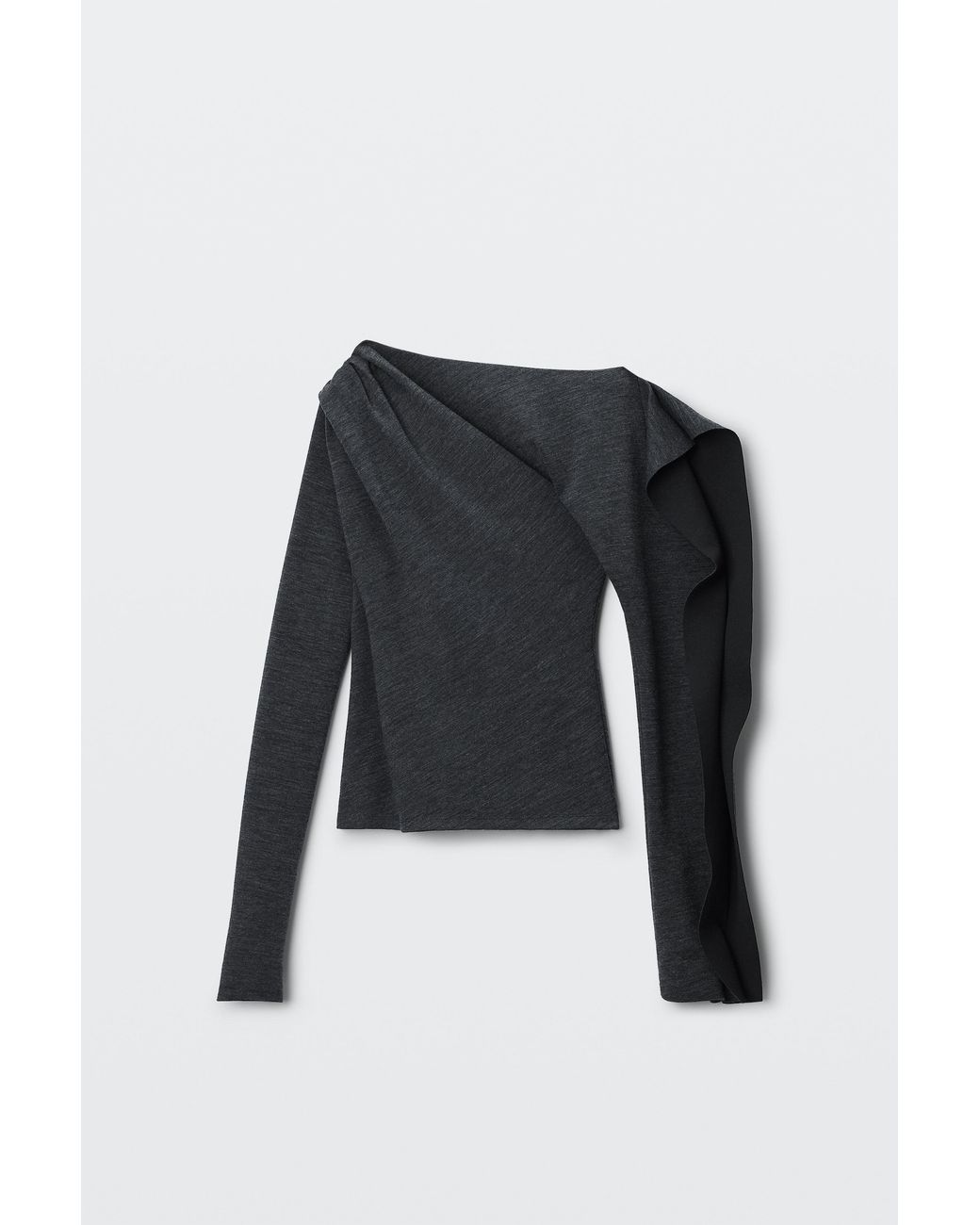Alexander Wang Black Asymmetric Drape Top