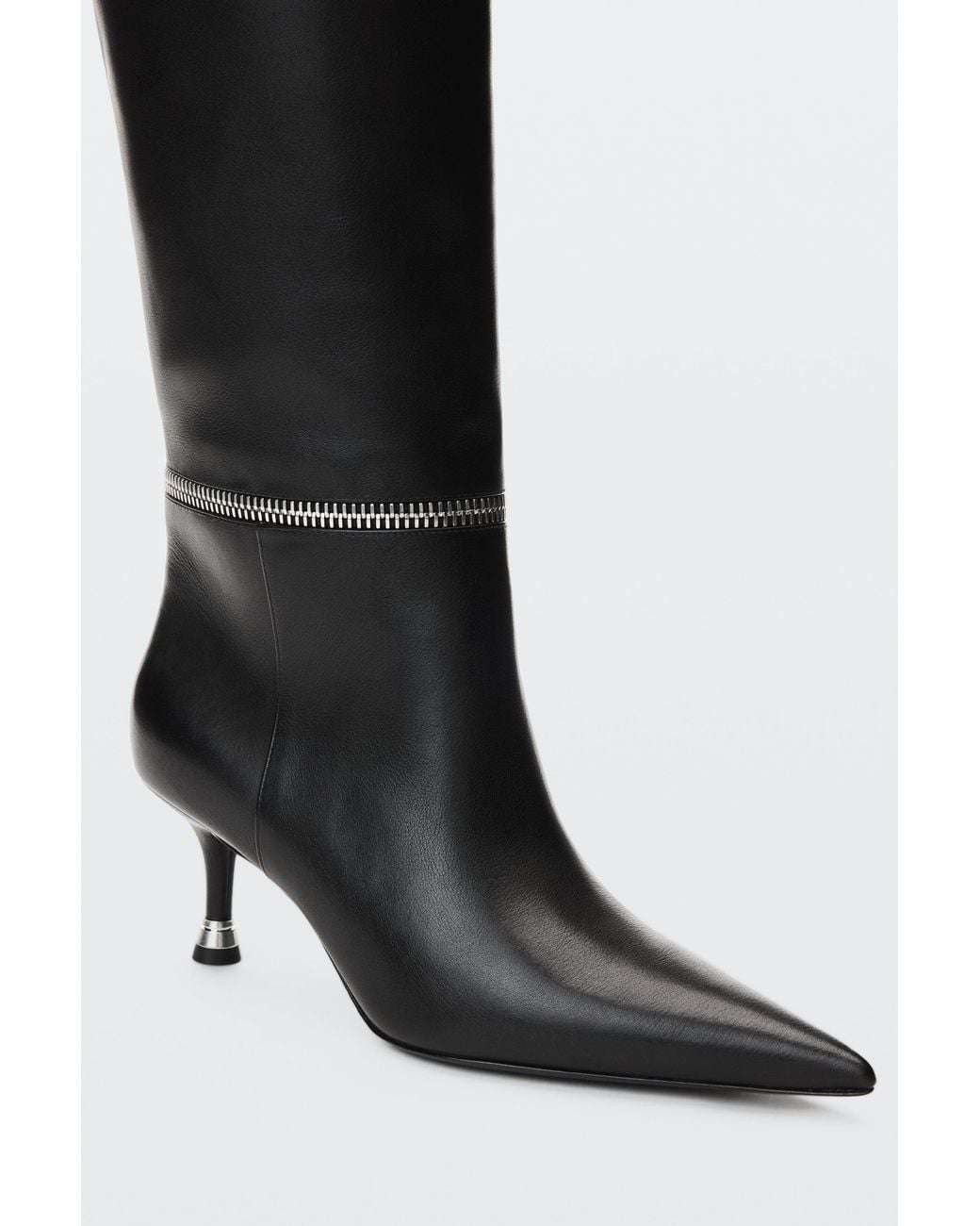 Alexander Wang Black Slasher Zip 65Mm Slouch Boot