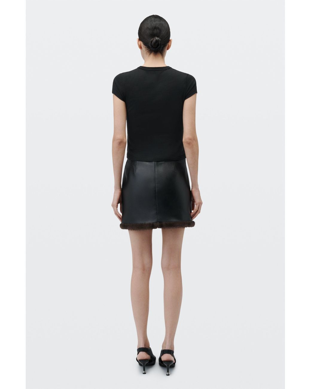 Alexander Wang Black Crystal Hotfix Graphic Fitted Tee