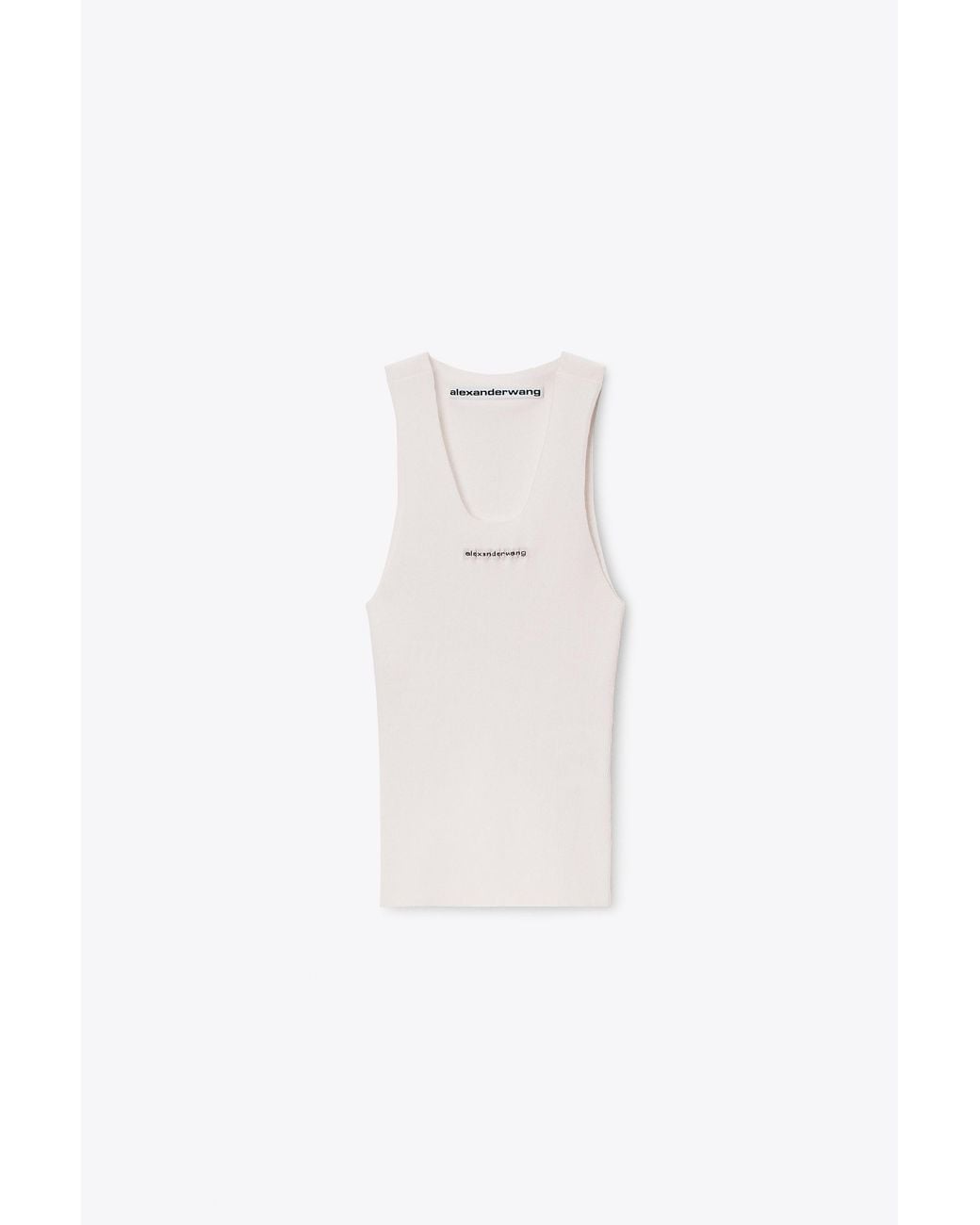 Alexander Wang Black Jacquard Logo Racer Tank