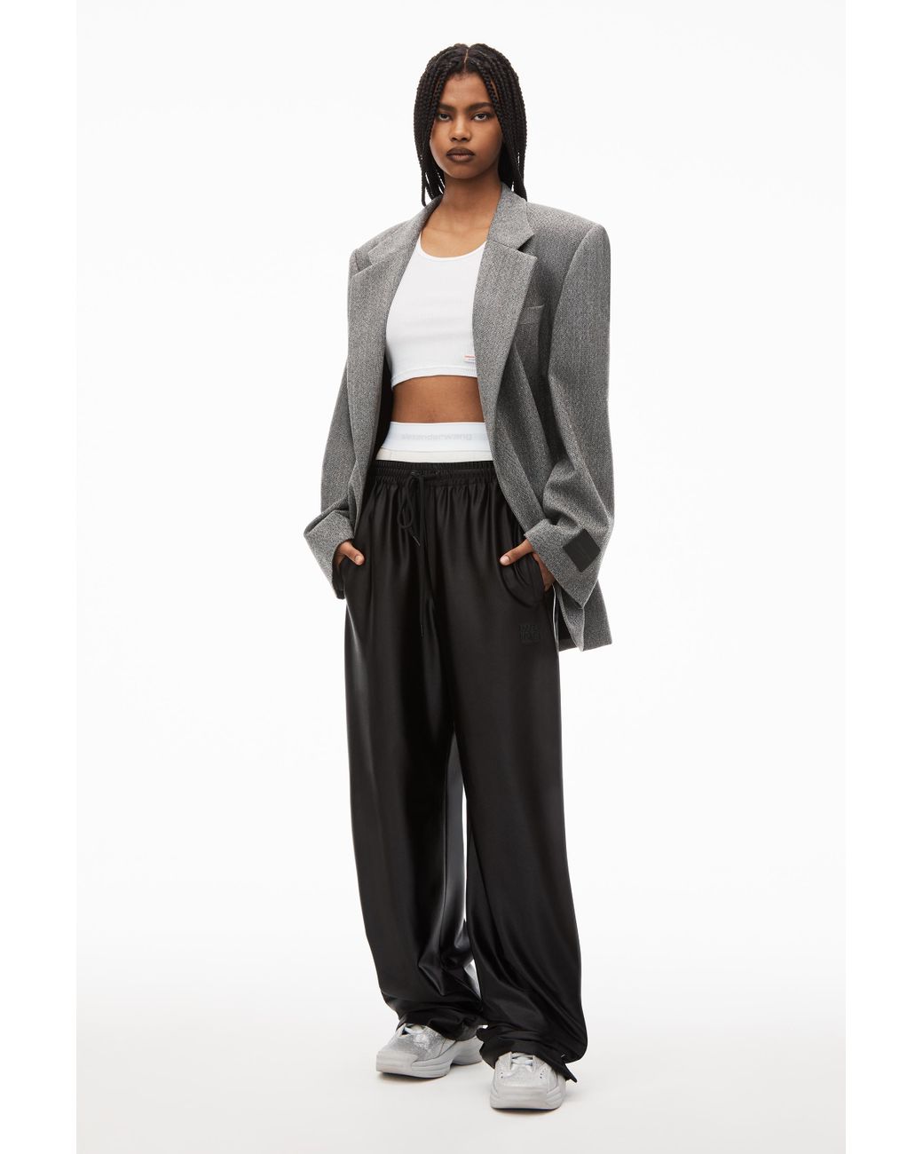 Alexander Wang Track Pant In Satin Jersey in Black | Lyst Canada