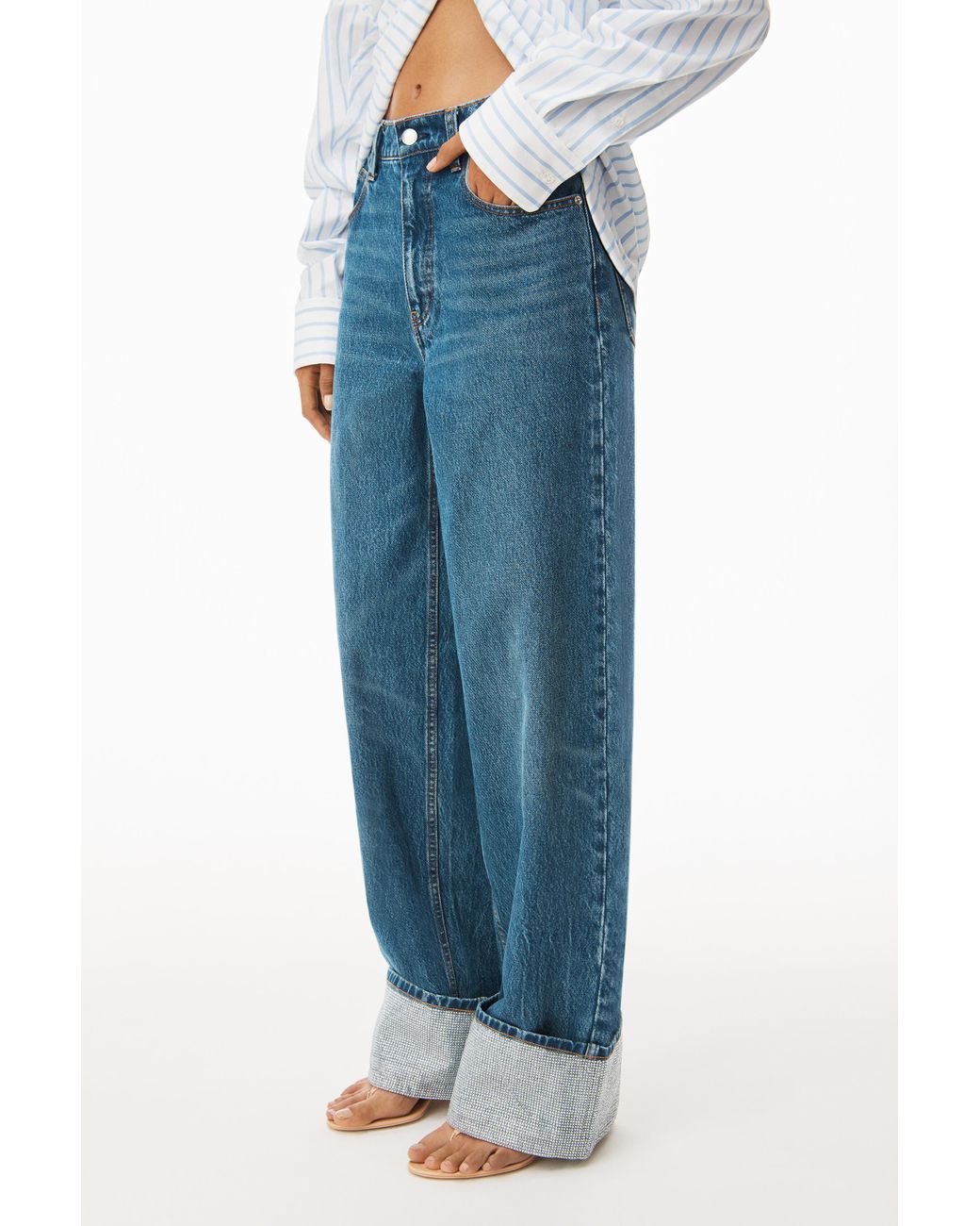 Alexander Wang ☆インディゴ Crystal Cuff ジーンズ Alexander Wang - Crystal Cuff Jeans in Blue Alexander Wang