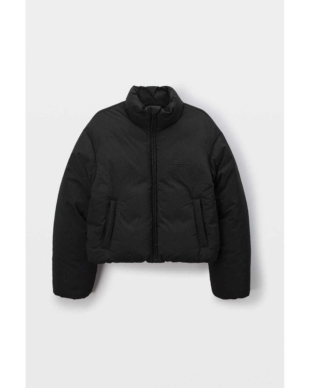 Alexander Wang Allover Crystal Hotfix Classic Puffer in Black | Lyst