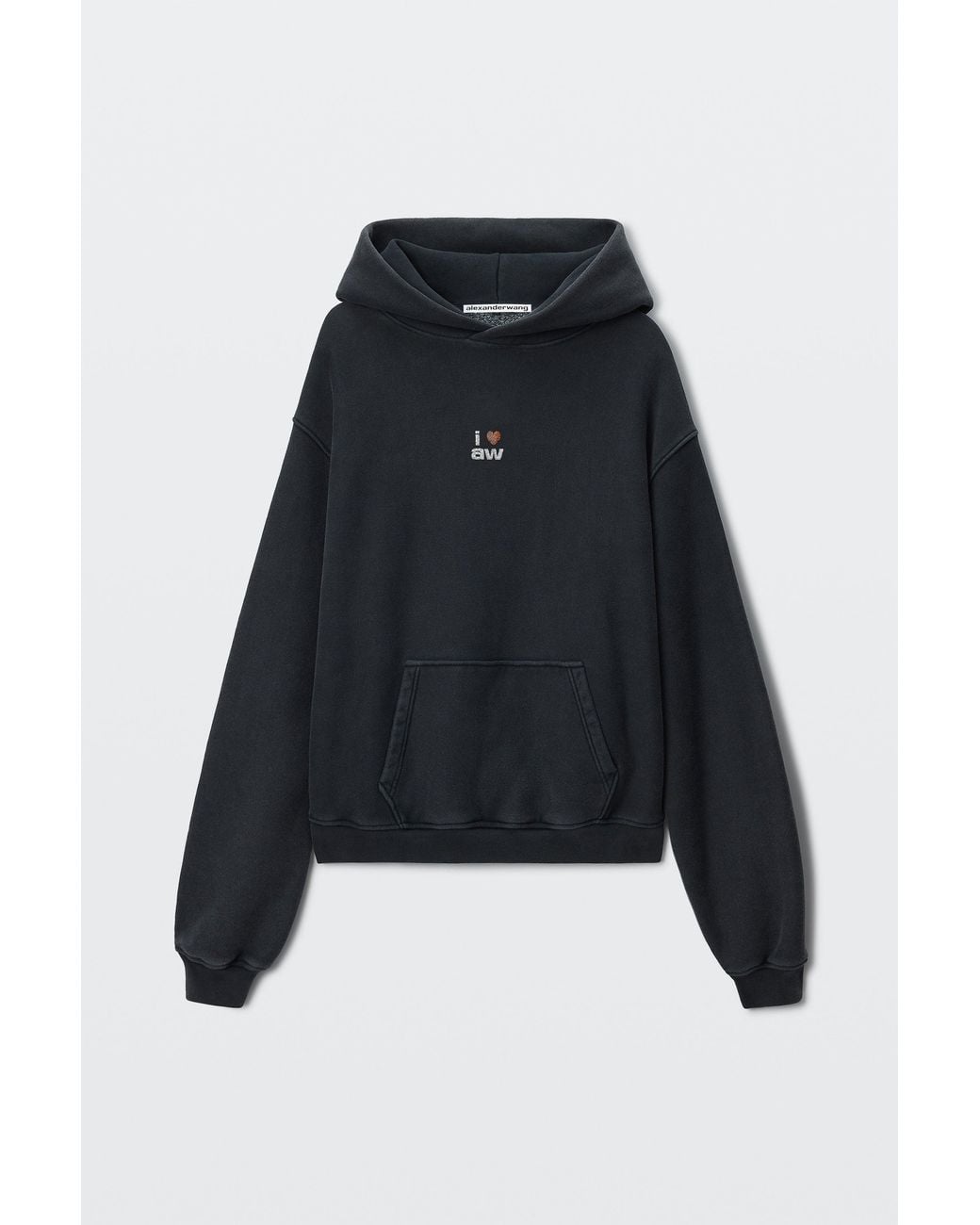 Alexander Wang Black Crystal Hotfix I Heart Aw Hoodie