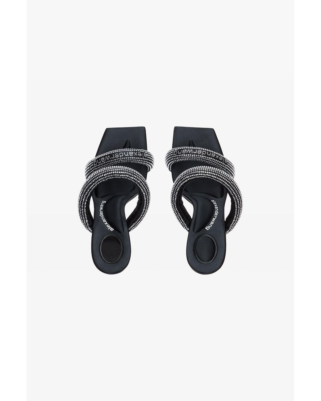 Alexander Wang Multicolor Julie 105Mm Crystal Hotfix Satin Tubular Sandal
