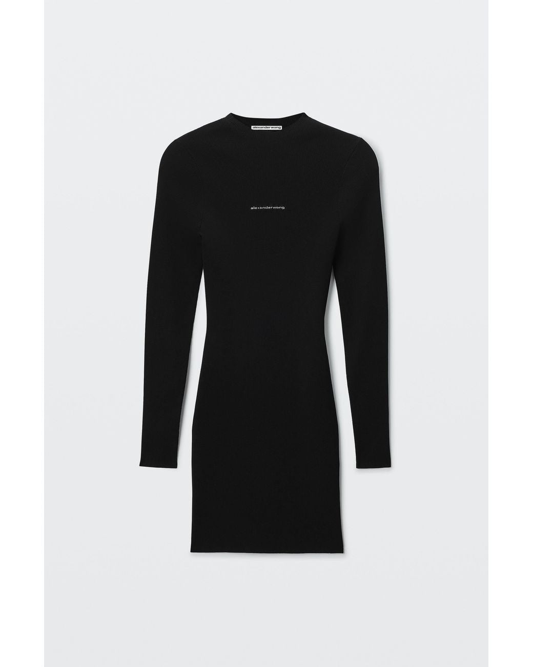 Alexander Wang Black Textured Logo Crewneck Dress