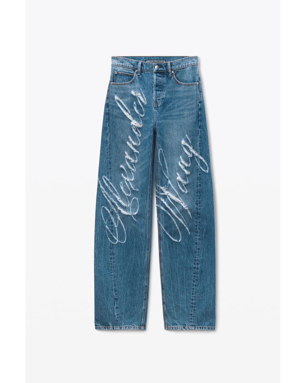 Alexander Wang ブルー レーザー ディストレス ロゴ ジーンズ alexander-wang-VINTAGE-MEDIUM-