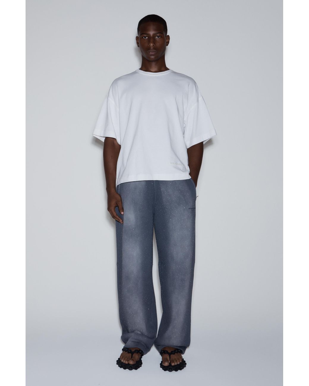ALEXANDER WANG プリントウォッシュデニムスポーツジャケット　XS Alexander Wang Unisex Crystal Hotfix Sweatpant in Blue | Lyst