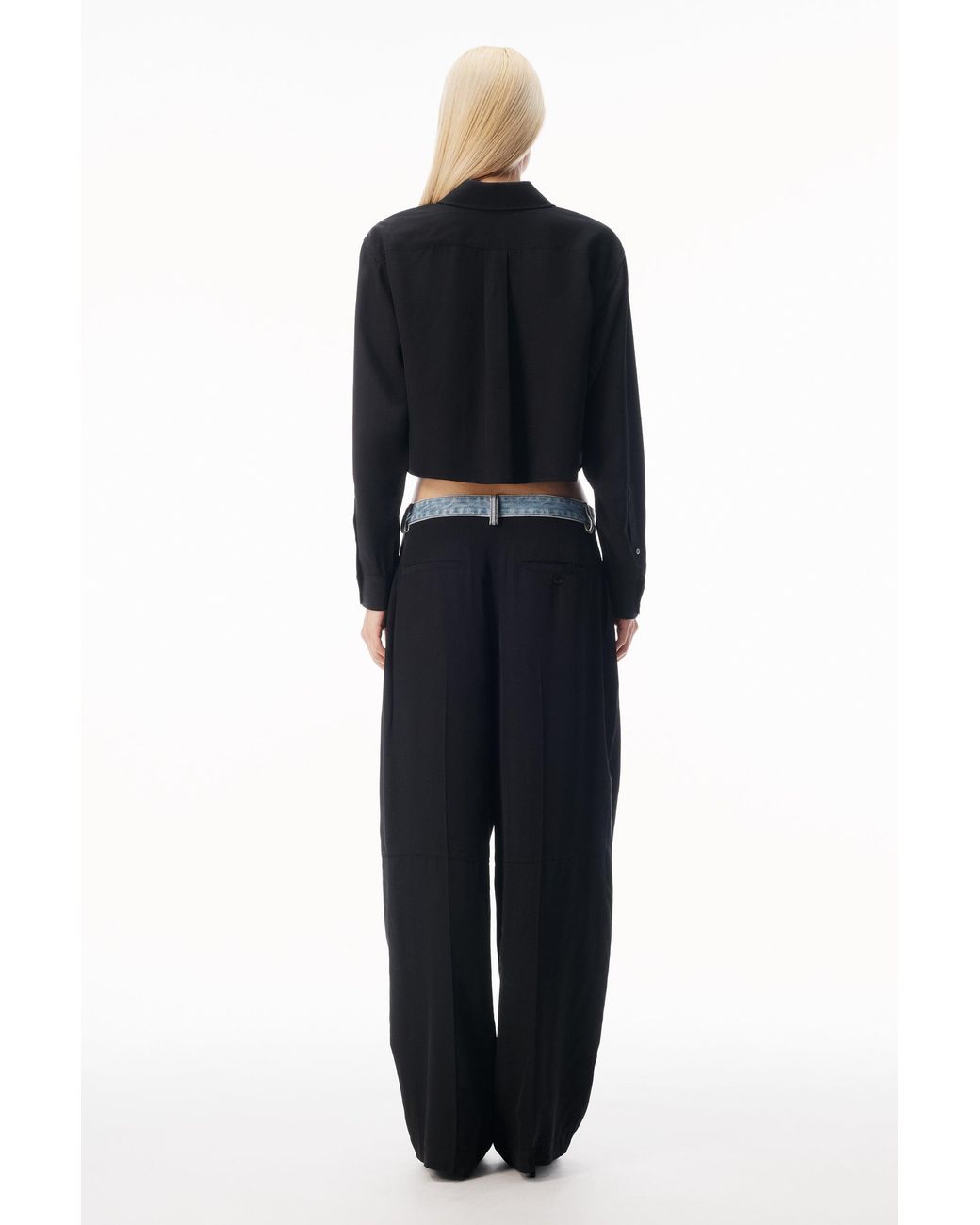 Alexander Wang Blue Denim Waistband Mid-Rise Pant