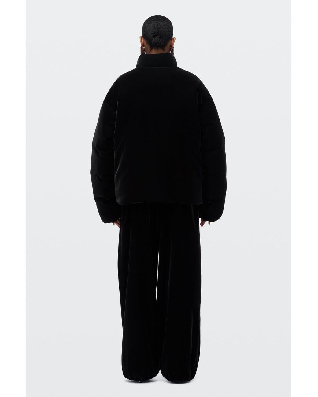 Alexander Wang Black Oversized Velvet Classic Puffer