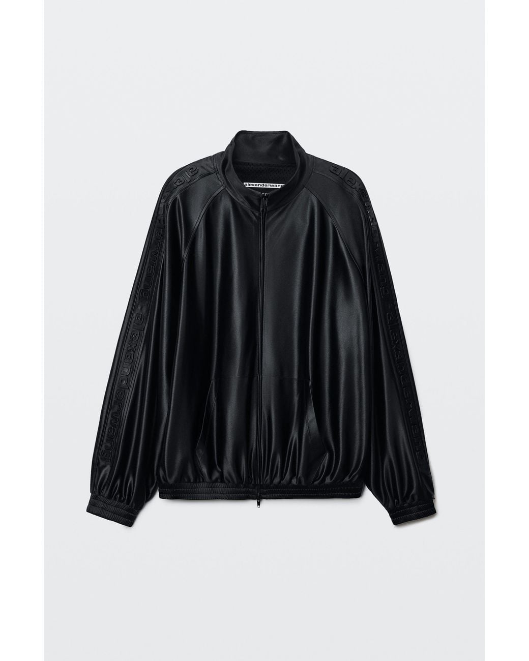 Alexander Wang Black Emboss Logo Panel Track Jacket