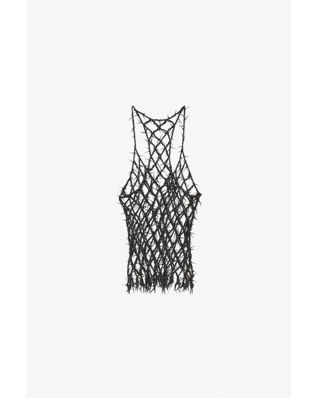 Alexander Wang White Barbed Leather Tank