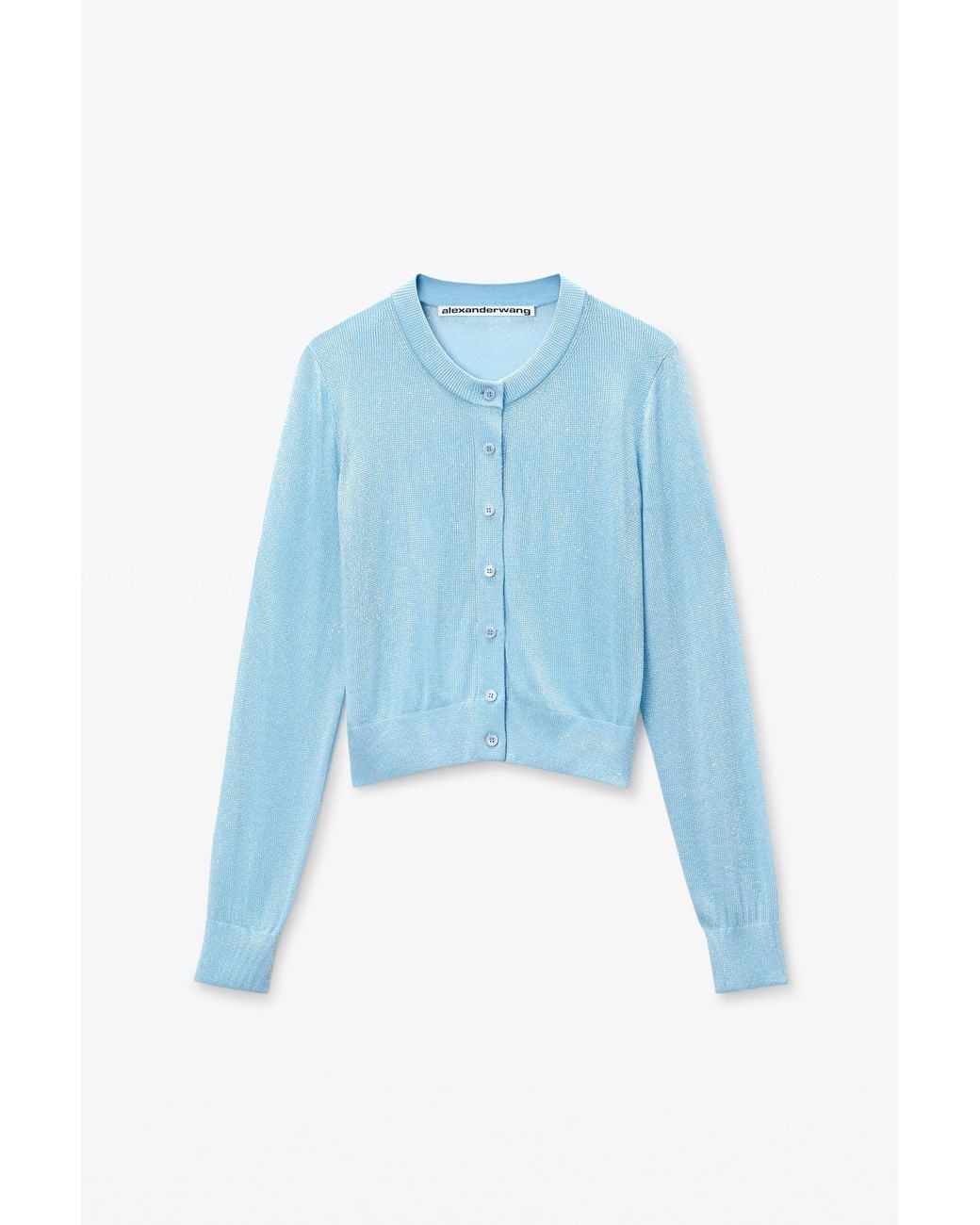 Alexander Wang Black Crystal Hotfix Cropped Cardigan