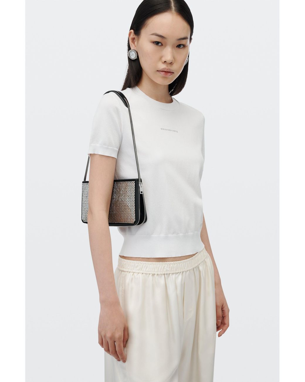 Alexander Wang White Siren Glass Crystal Mini Bag