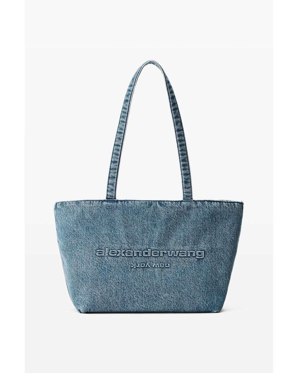 Alexander Wang Black Punch Denim Medium Tote