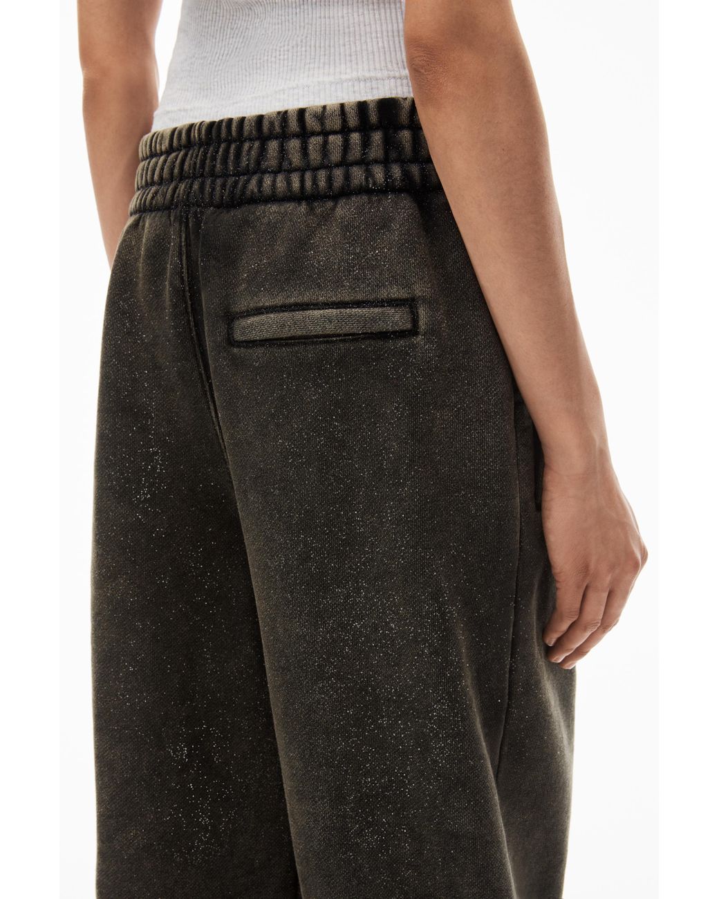 Alexander Wang Puff Logo Sweatpant In Glitter Terry