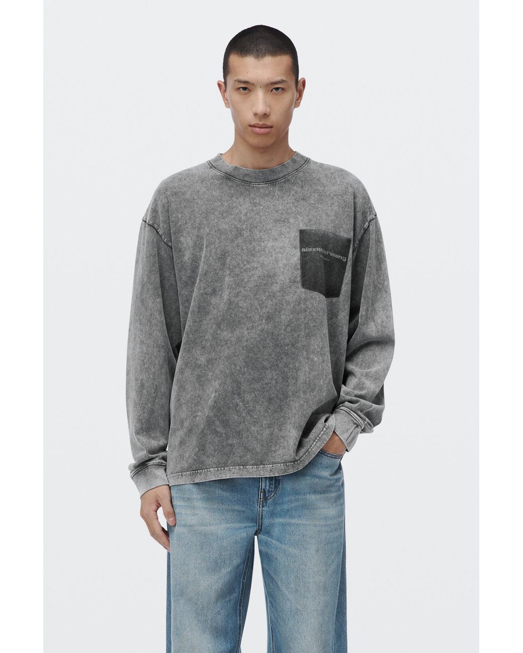 Alexander Wang Gray Shadow Pocket Tee