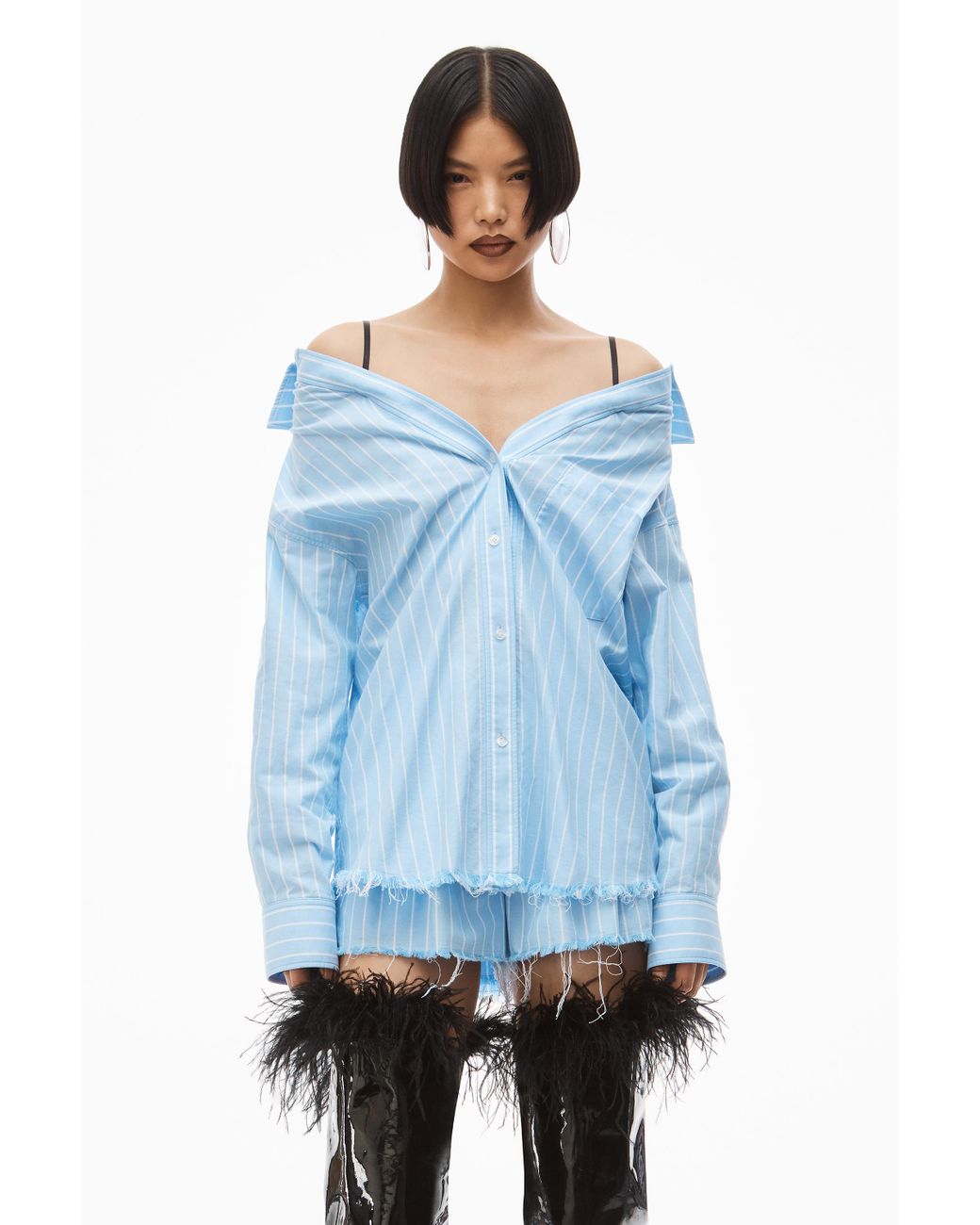alexanderwang ストライプ ラガーシャツ alexander wang ストライプ ラガーシャツ レッド ブラック