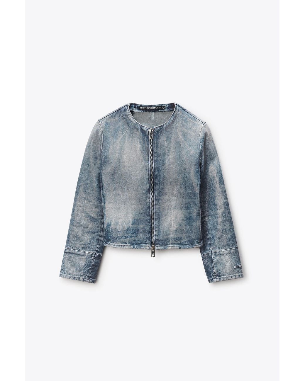 Alexander Wang Blue Glazed Denim Jacket