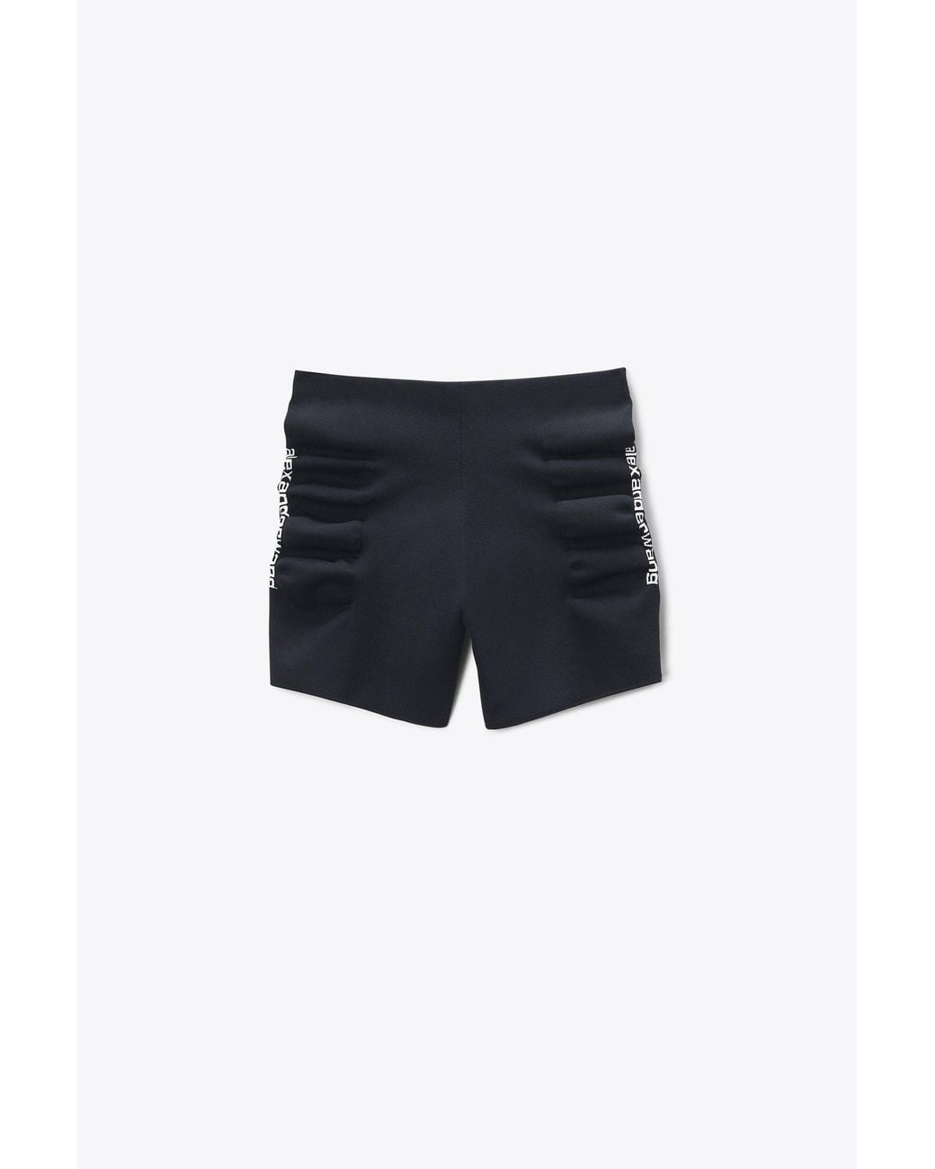Alexander Wang Black Ruched Logo Mini Short