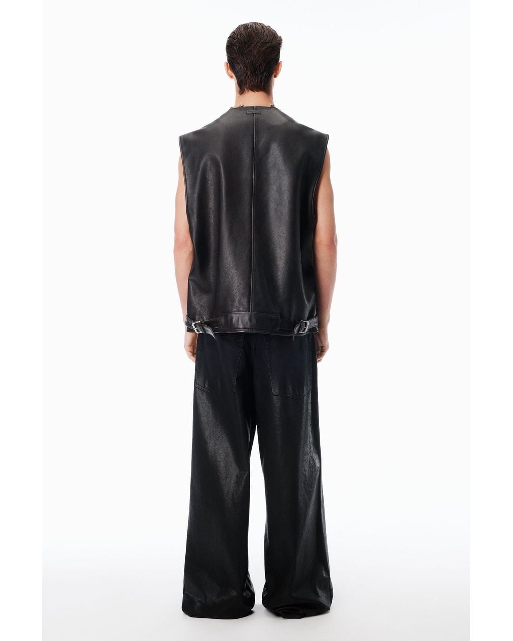 Alexander Wang Black Boxy Moto Vest