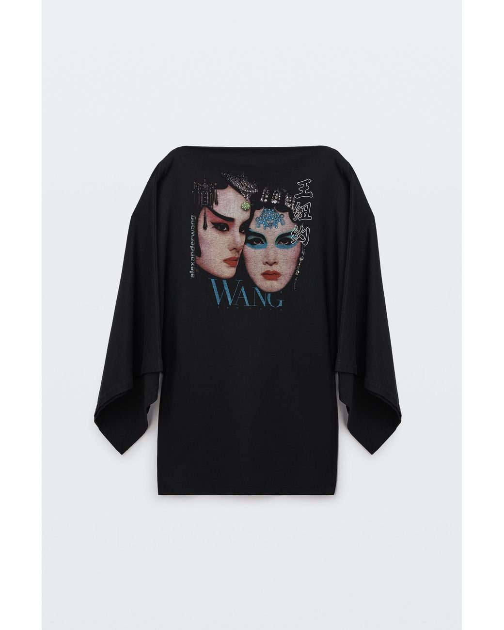 Alexander Wang Crystal Hotfix Graphic Square Cut Dress in Black | Lyst
