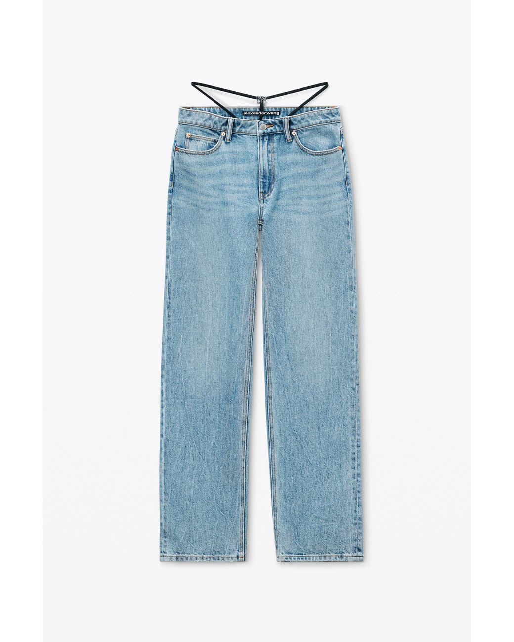 Alexander Wang Mid-rise Jeans With Pre-styled Logo Thong in