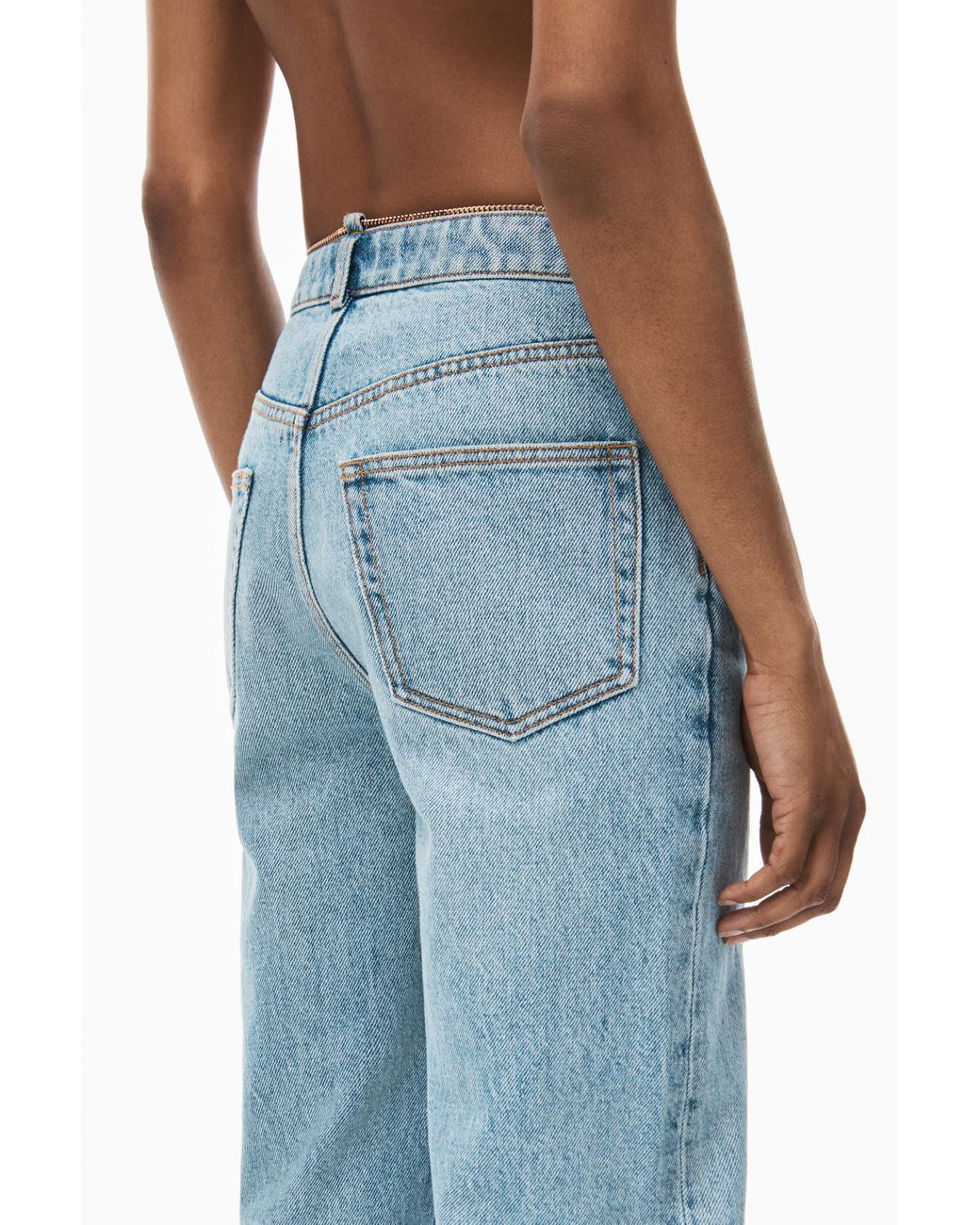 Alexander Wang Nameplate V Front Denim Jean in Blue | Lyst