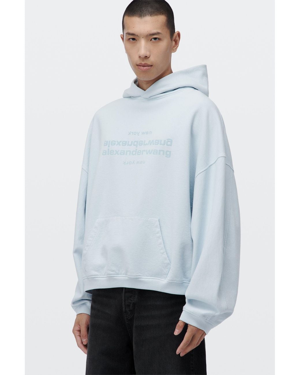 Alexander Wang White Mirror Logo Oversized Hoodie