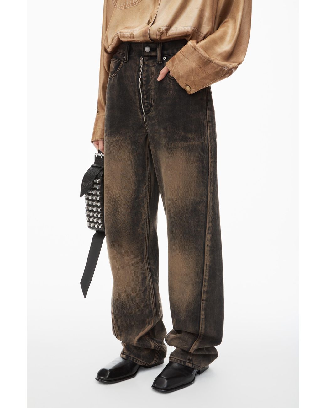 Alexander Wang Low-rise Balloon Jeans With Front To Back Zip