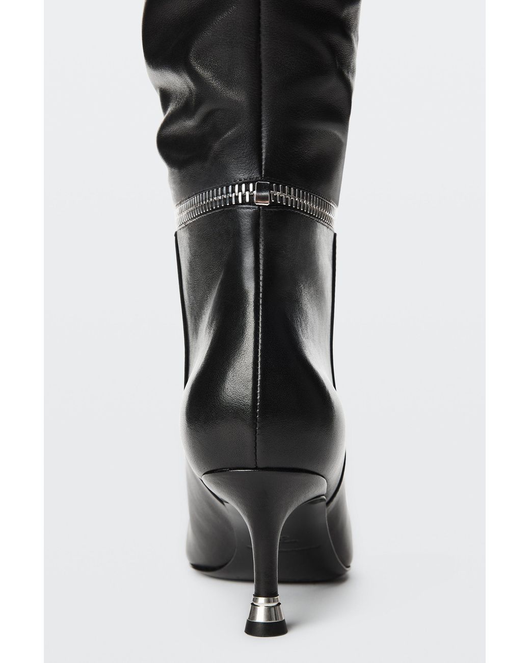 Alexander Wang Black Slasher Zip 65Mm Slouch Boot