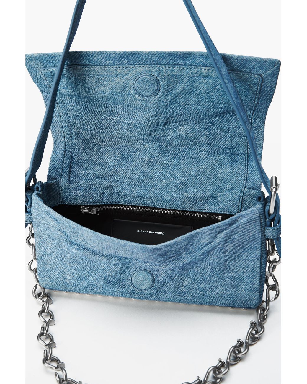 Alexander Wang Blue Ricco Denim Slim Flap Bag