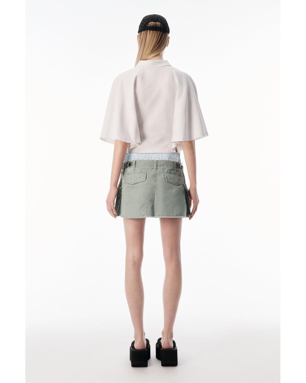 Alexander Wang Green Cargo Mini Skirt With Boxer Waistband