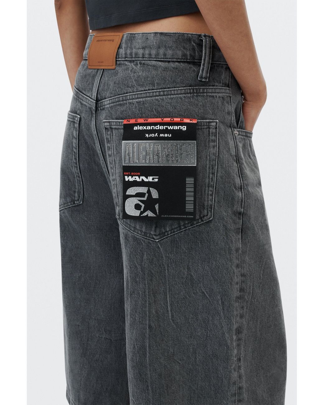 Alexander Wang Gray Graphic Low Rise Board Short