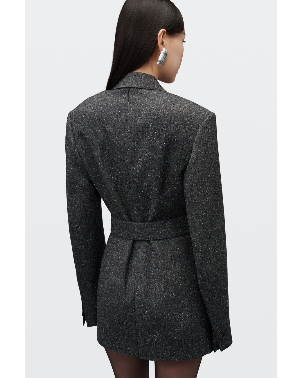 Alexander Wang Black Tweed Blazer Dress