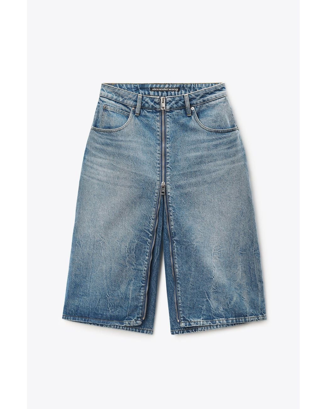 Alexander Wang Blue Zip Front Midi Skort
