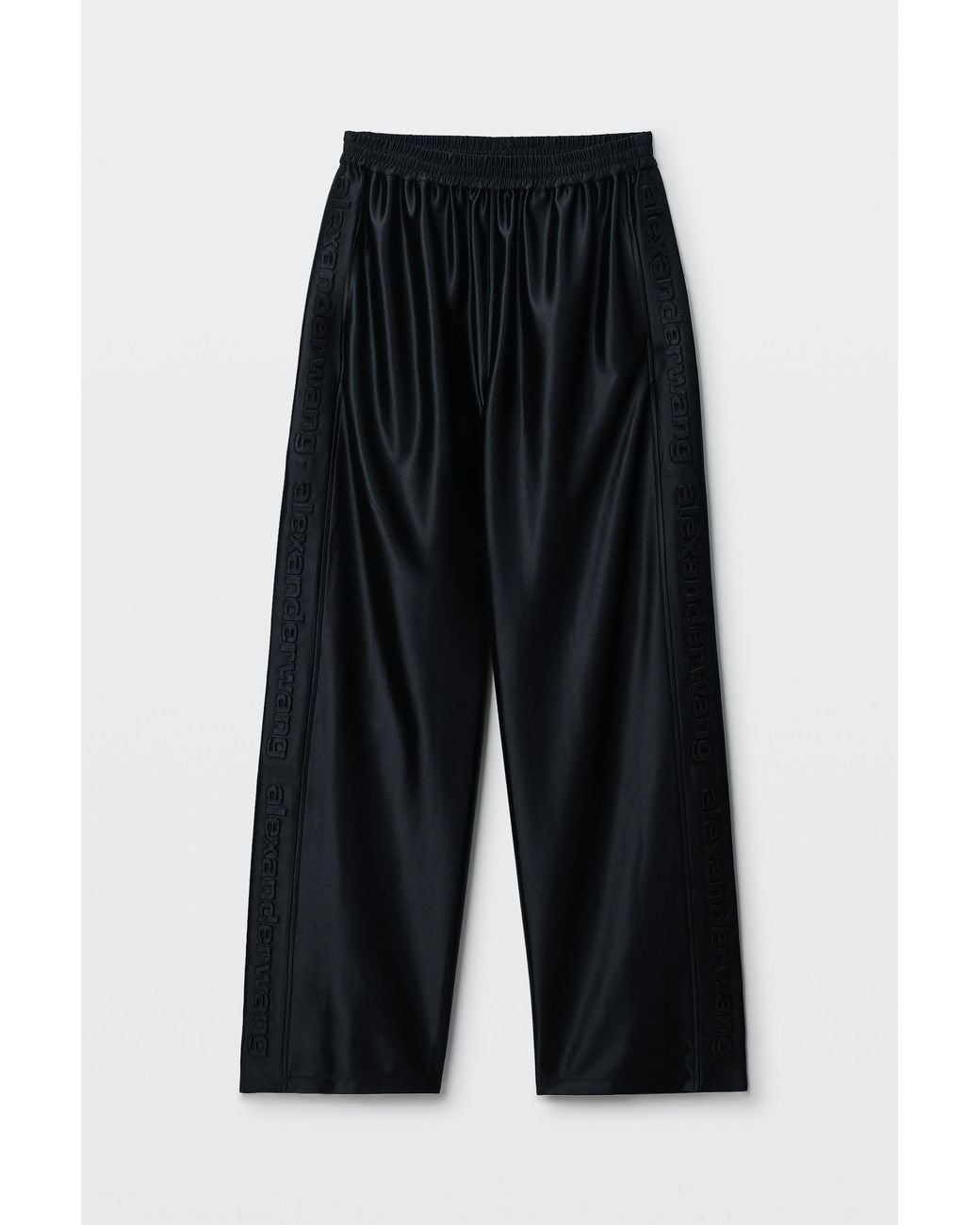 Alexander Wang Black Emboss Logo Panel Mid-Rise Track Pant