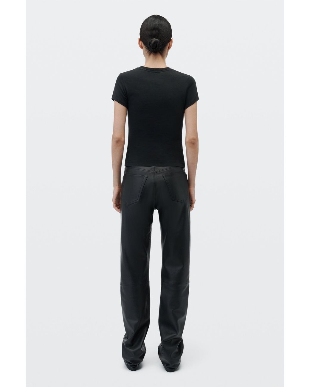 Alexander Wang Black Crystal Hotfix Graphic Fitted Tee
