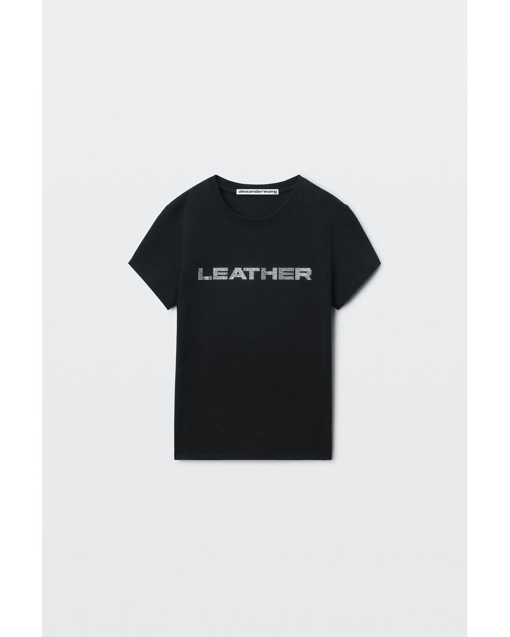 Alexander Wang Black Crystal Hotfix Graphic Fitted Tee