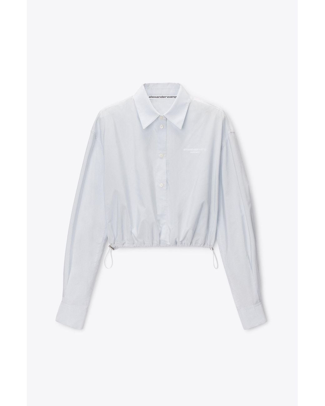 Alexander Wang White Cropped Shirt With Adjustable Drawcord Hem