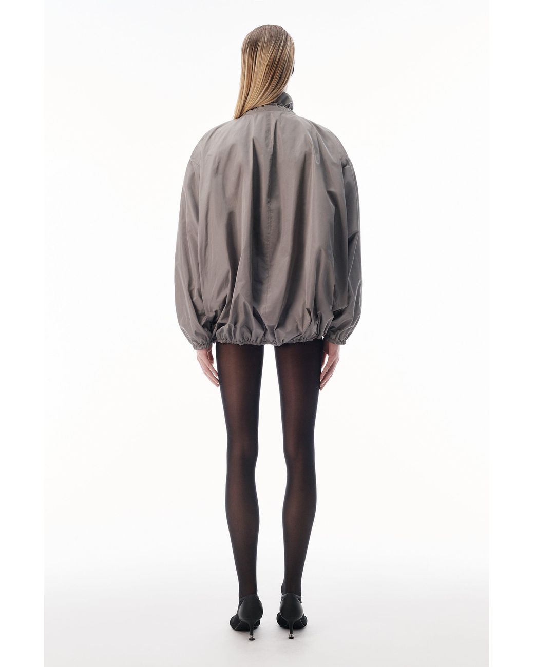 Alexander Wang Brown Oversized Track Jacket With Gathered Collar