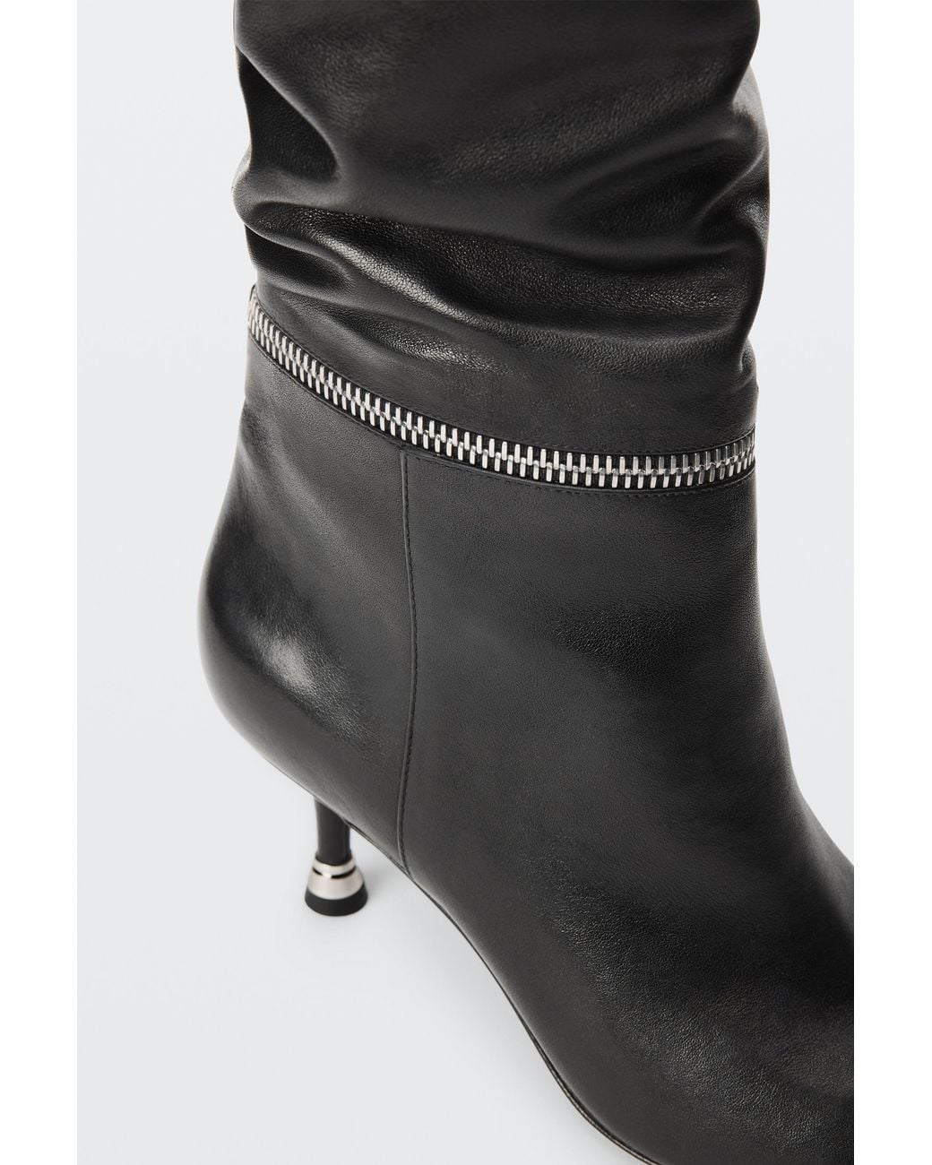 Alexander Wang Black Slasher Zip 65Mm Slouch Boot