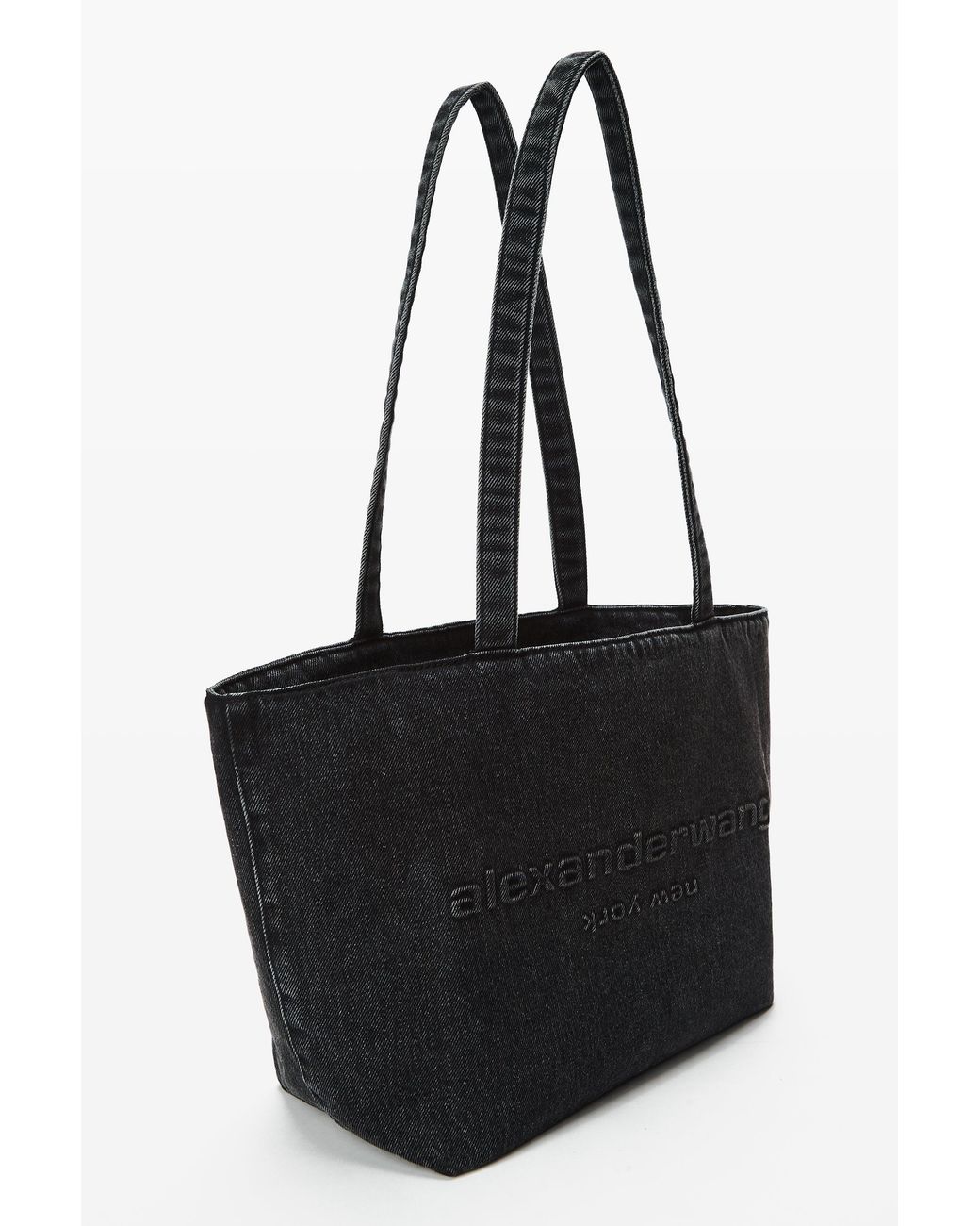Alexander Wang Black Punch Denim Medium Tote