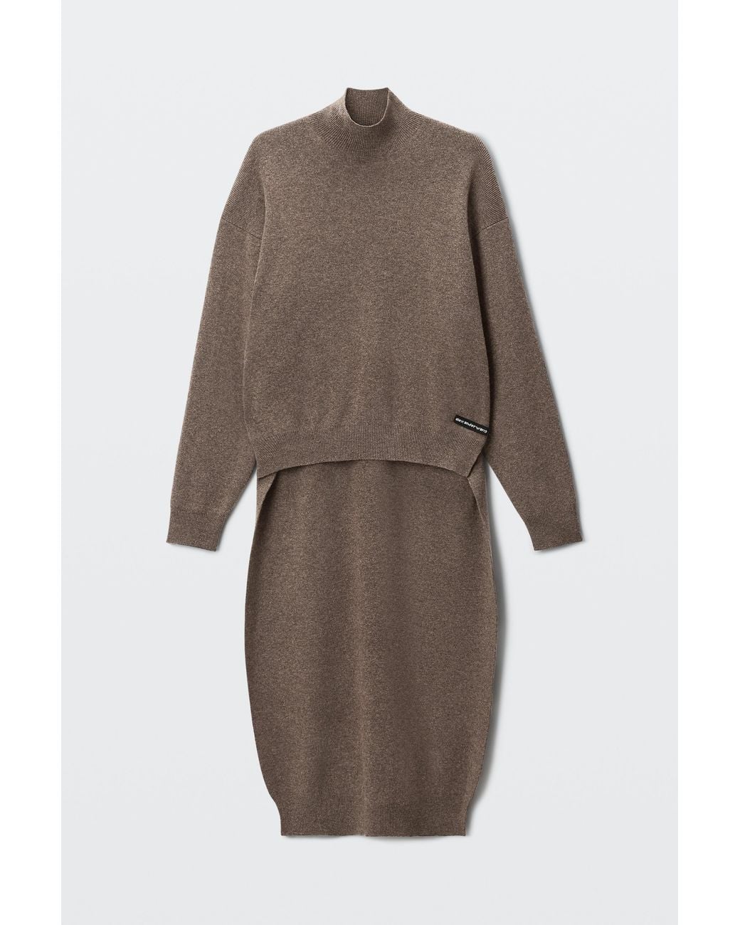 Alexander Wang Brown High-Low Hem Turtleneck