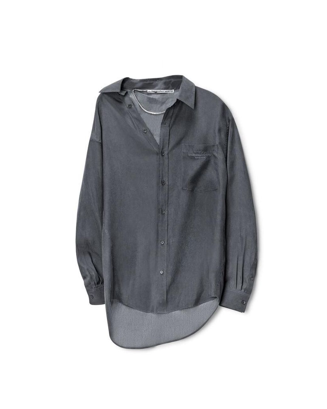 Alexander Wang Blue Pre-Styled Off-Shoulder Shirtdress