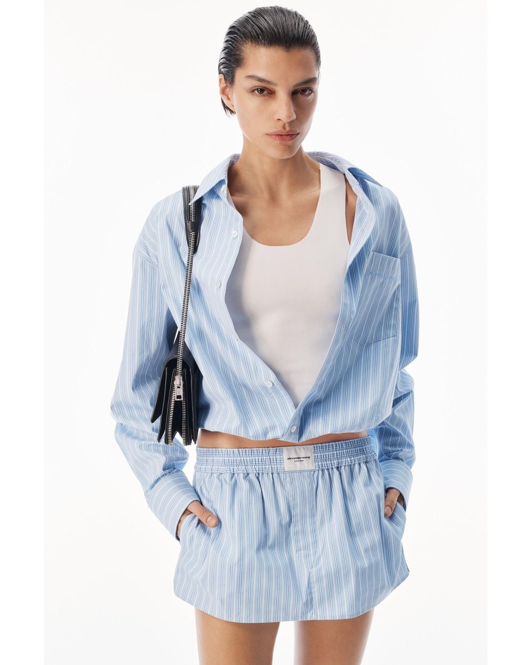 Alexander Wang Blue Mid-Rise Mini Boxer Skort