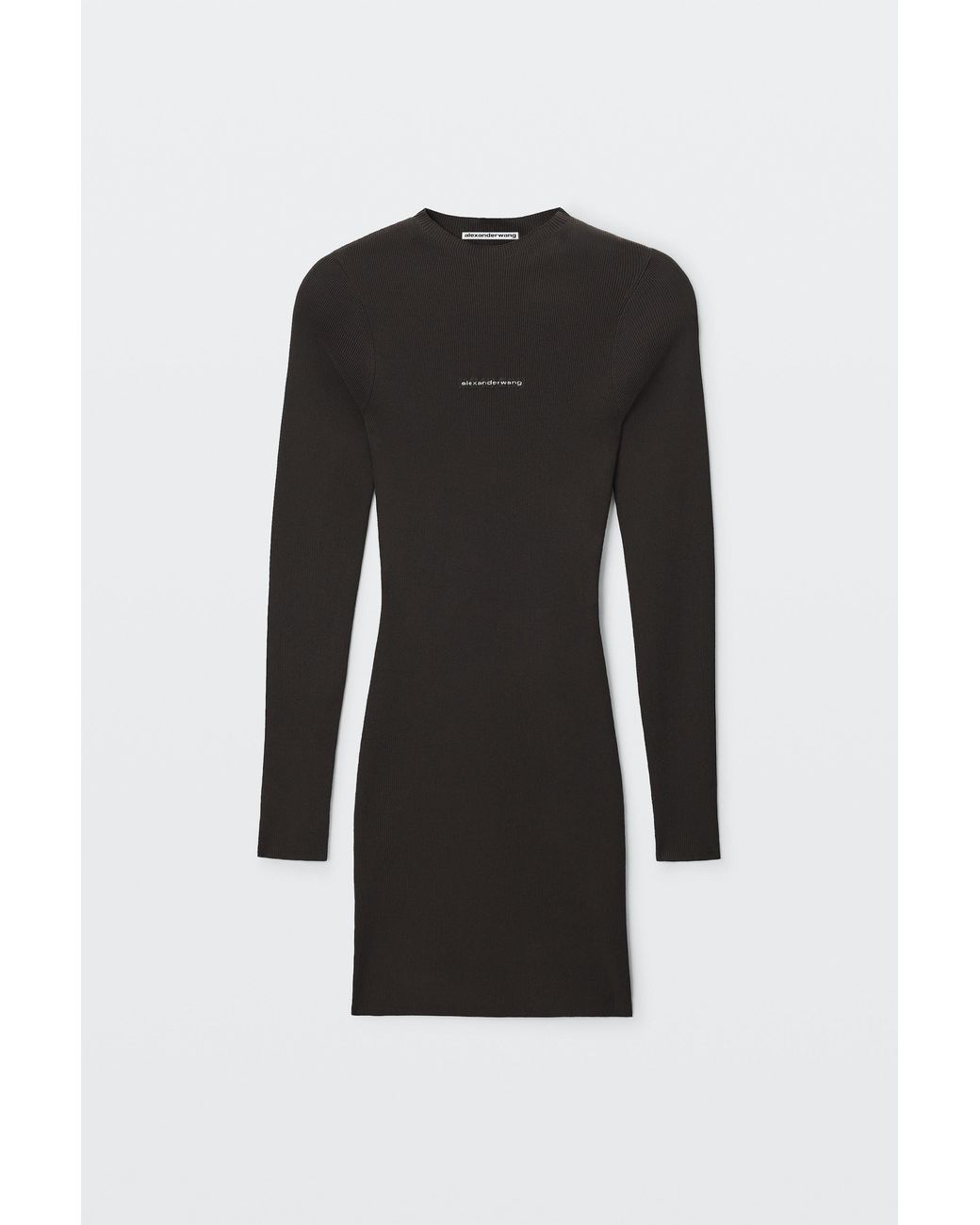 Alexander Wang Black Textured Logo Crewneck Dress