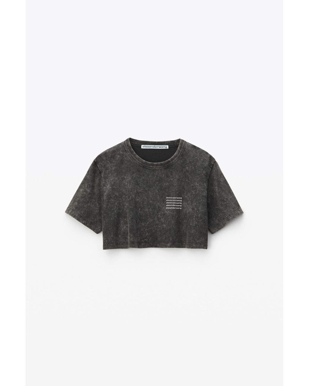 トップス Alexander Wang acid wash puff logo tee puff logo shrunken tee in cotton jersey in WASHED ASPHALT