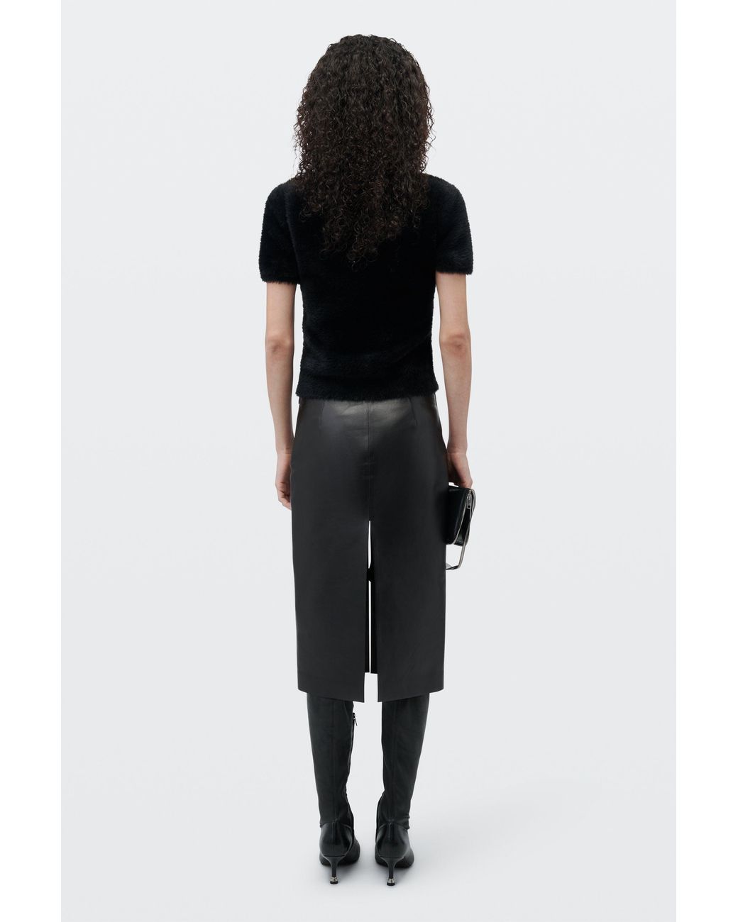 Alexander Wang Black Textured Chenille Crewneck Pullover