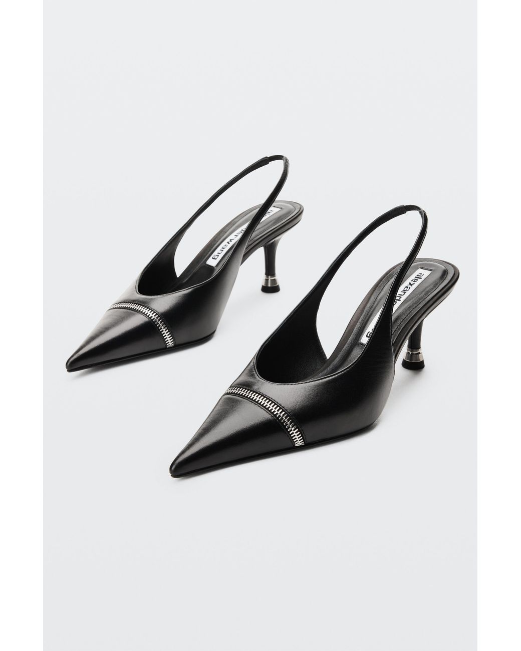 Alexander Wang Black Slasher 65Mm Zip Slingback